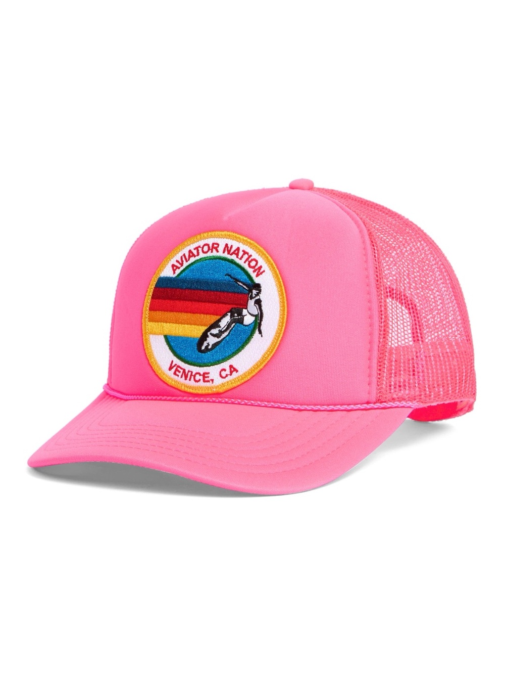 Aviator Nation Signature Trucker Hat neon pink